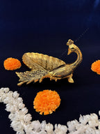 Peacock Platter in Gold