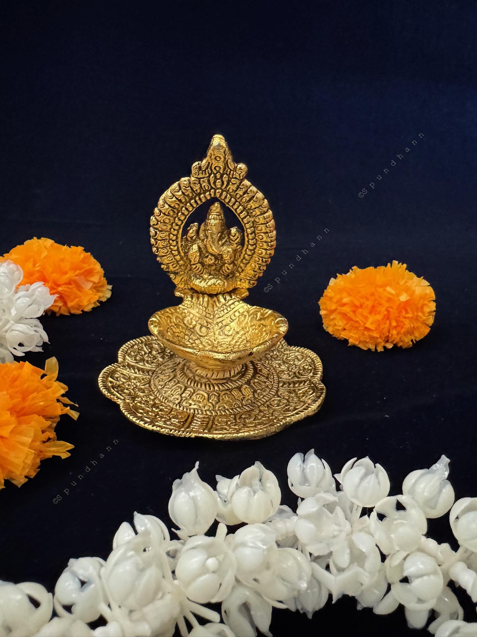 Ganesh T Light in Brass