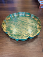 Green Metal Lotus Plates