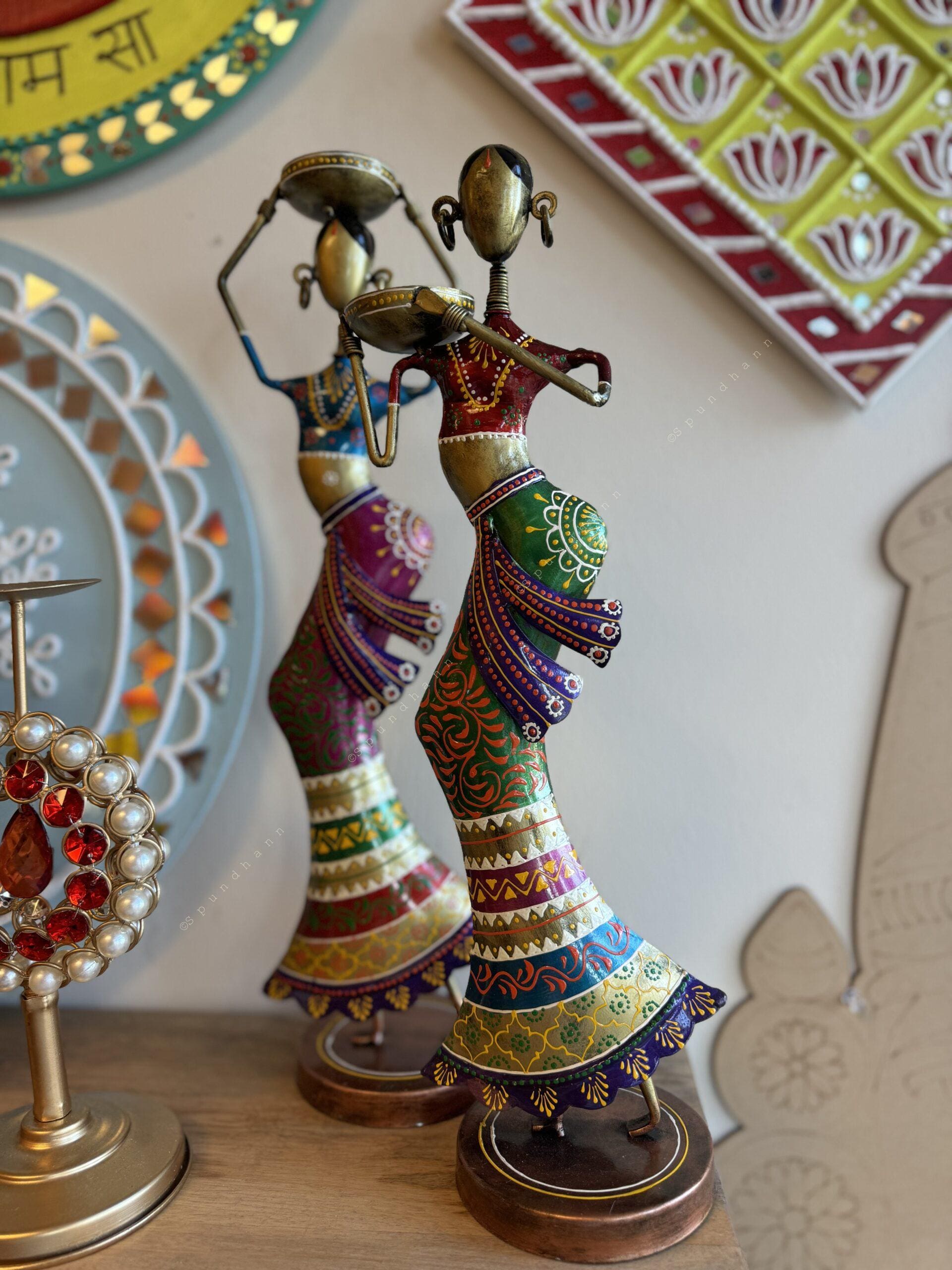 Colorful Tribal Figurine Tea Light Holder