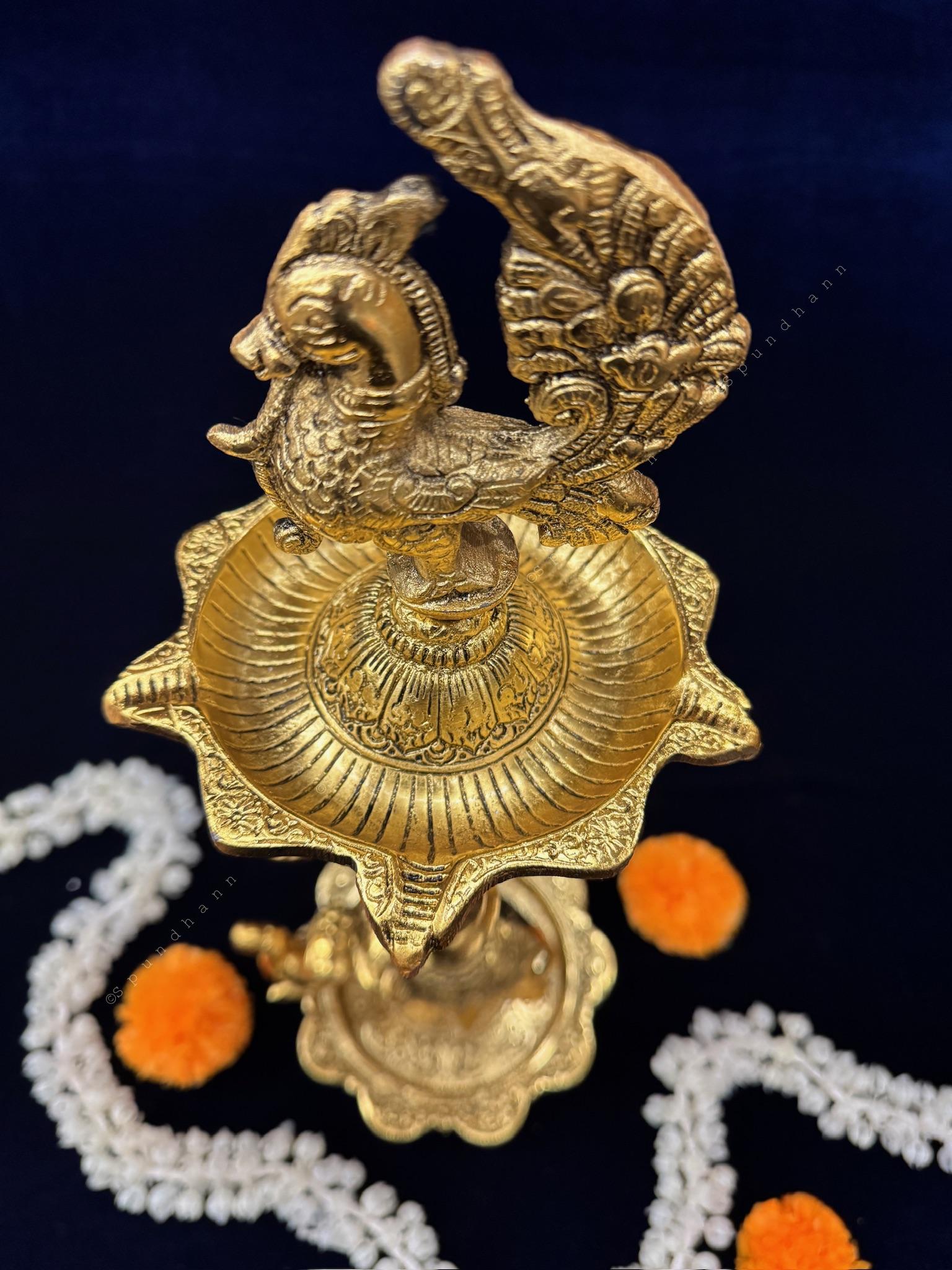 Elephant, Bell, Peacock Multi T Light / Samai Gold