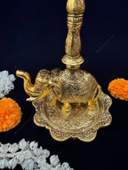 Elephant, Bell, Peacock Multi T Light / Samai Gold