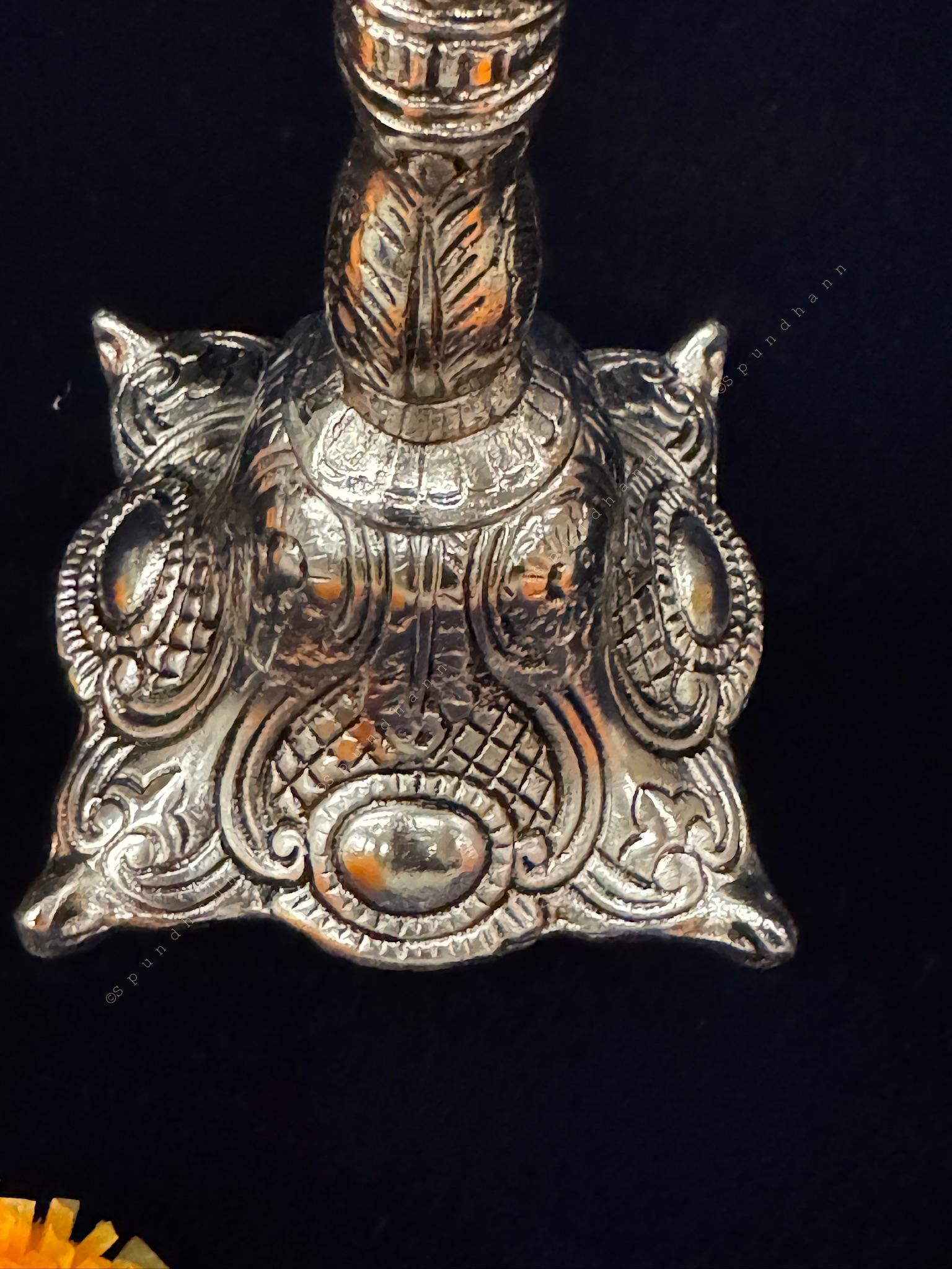 Bell, Peacock Multi T Light in German Silver