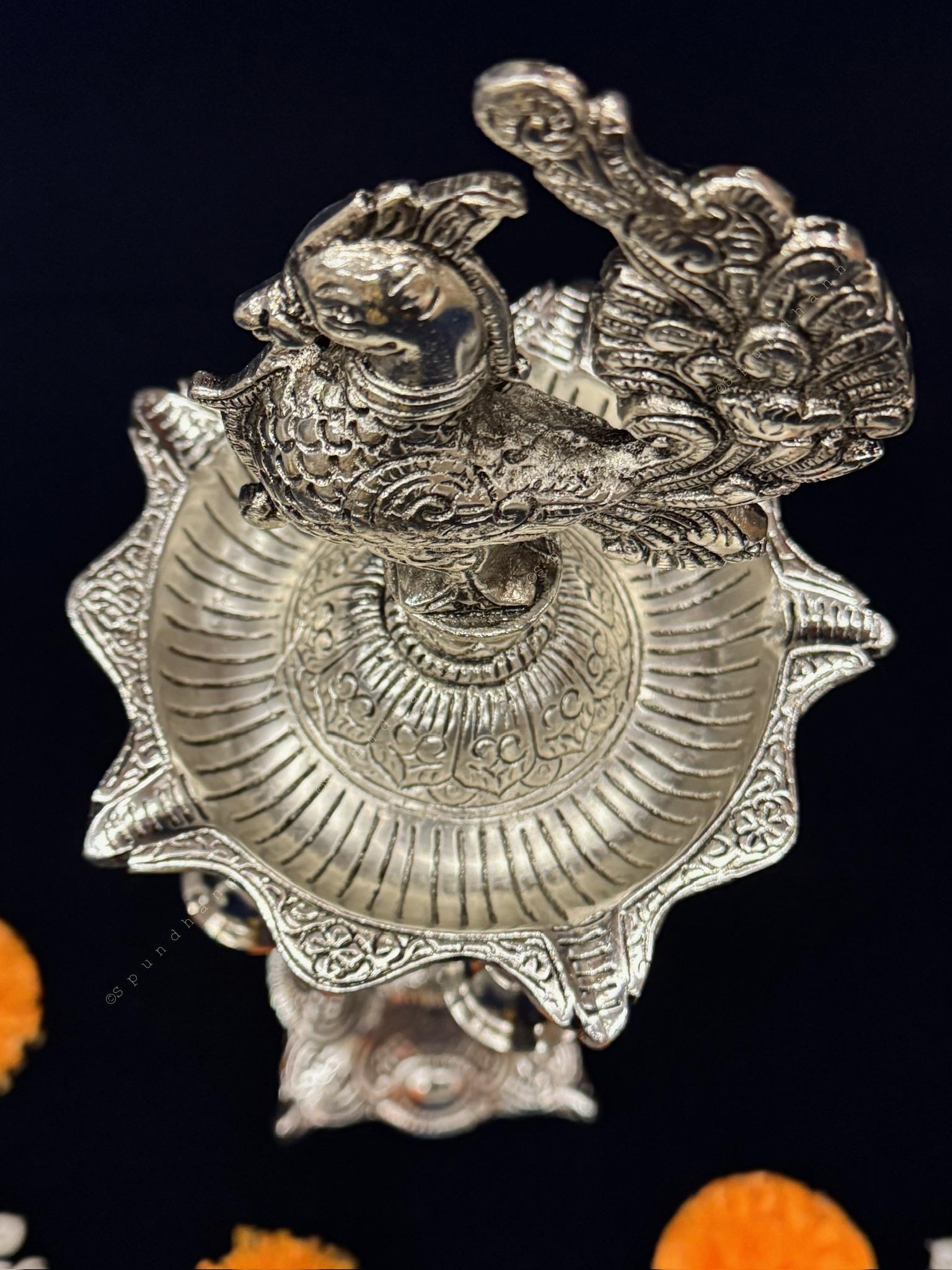 Bell, Peacock Multi T Light in German Silver