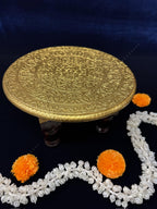 Round Chowki Gold and in Wood