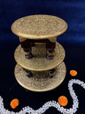Round Chowki Gold and in Wood
