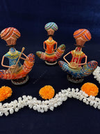Tribal Musicians Figurines sitting Set of 3