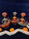 Tribal Musicians Figurines sitting Set of 3