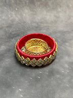 Broad Kundan Tea Light Holder