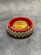 Broad Kundan Tea Light Holder