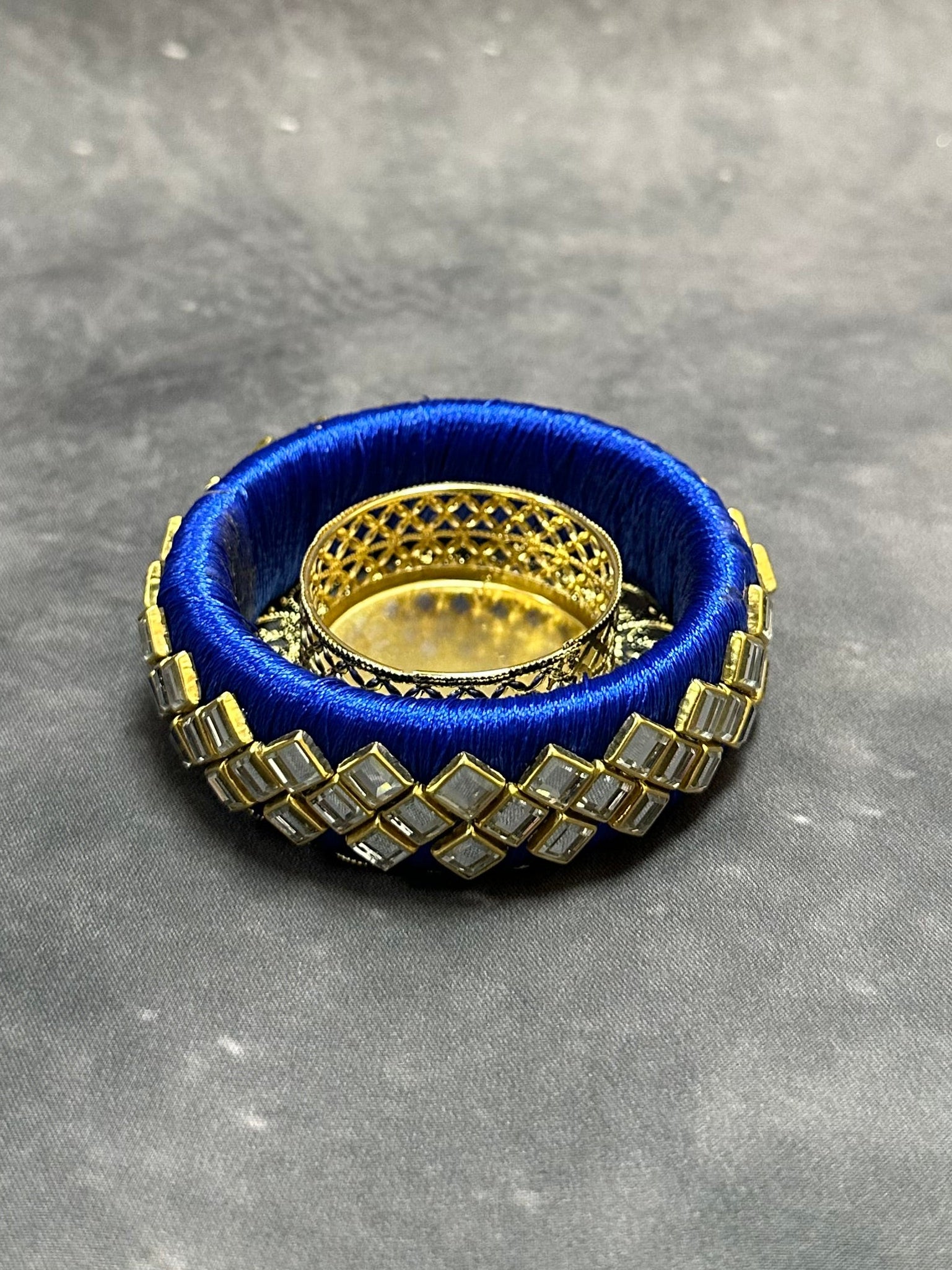 Broad Kundan Tea Light Holder