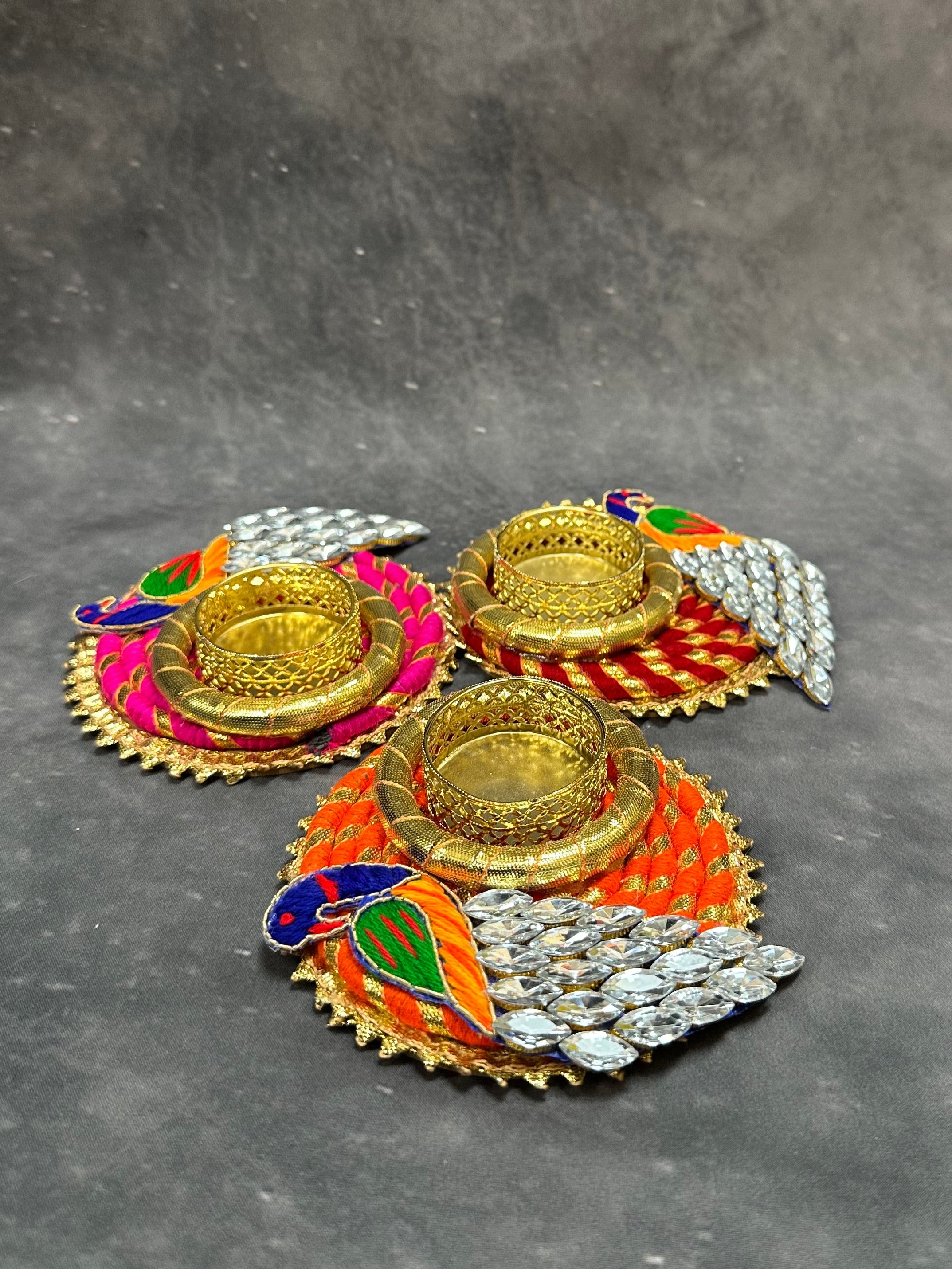 Stone Peacock Tea Light Holder