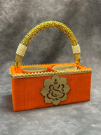 Wood Basket With Pearl Handle