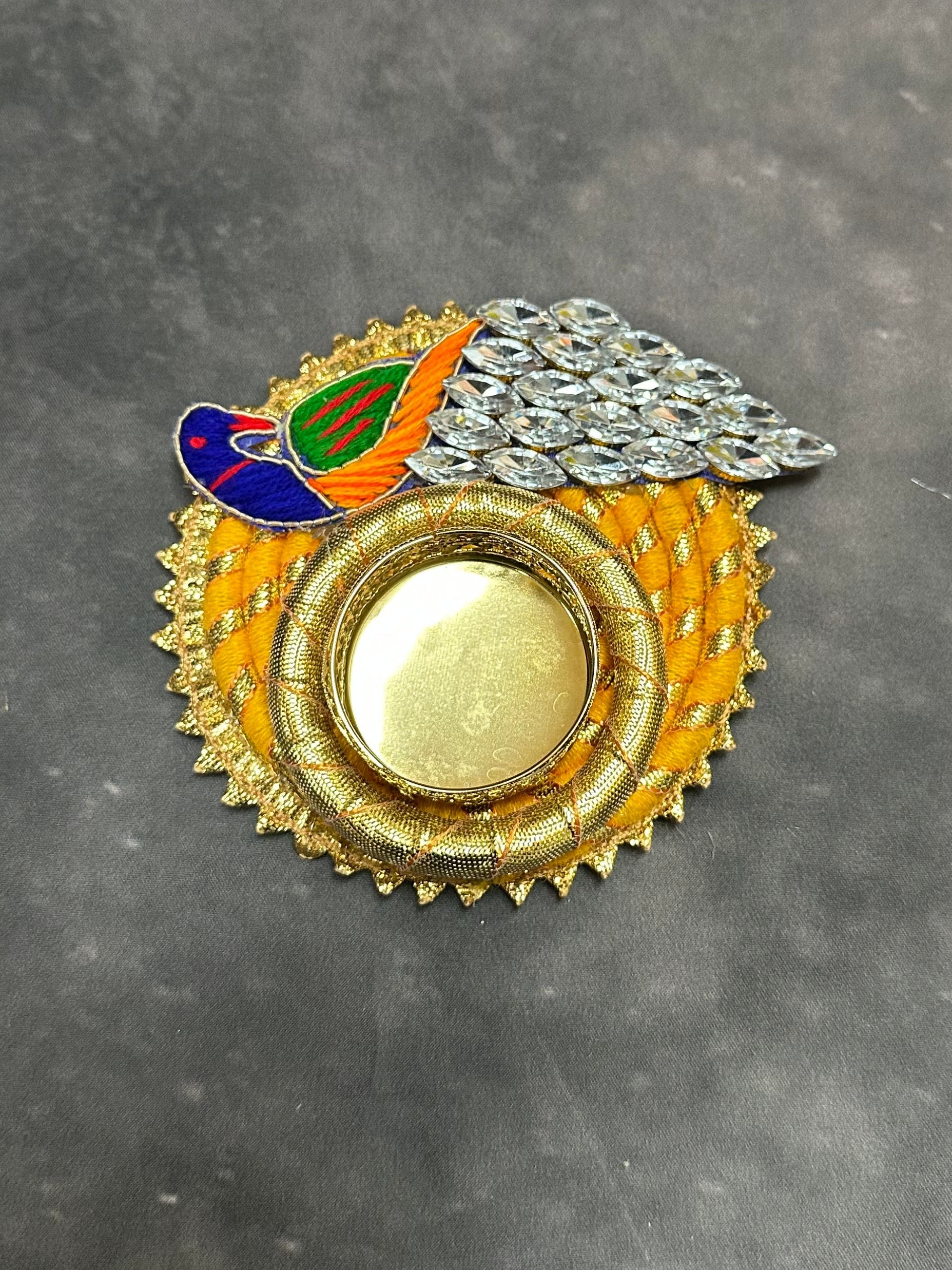 Stone Peacock Tea Light Holder
