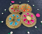 Frill-Flower Diya Mat (5")