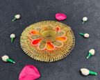 Frill-Flower Diya Mat (5")