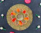 Frill-Flower Diya Mat (5")