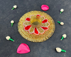 Frill-Flower Diya Mat (5")
