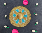 Frill-Flower Diya Mat (5")