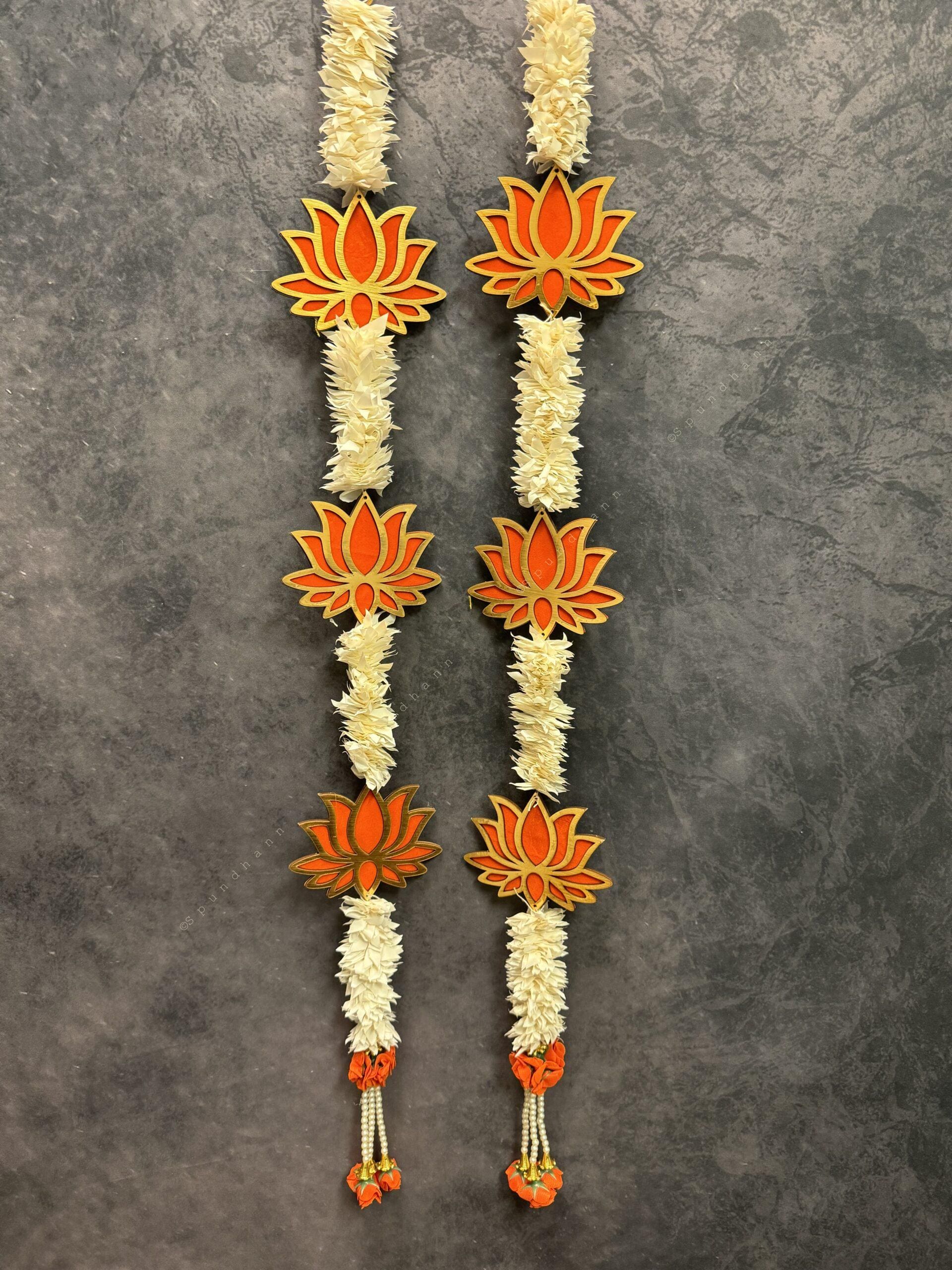 Yellow Chameli, Gota & Pink Lotus Bud Dangler String
