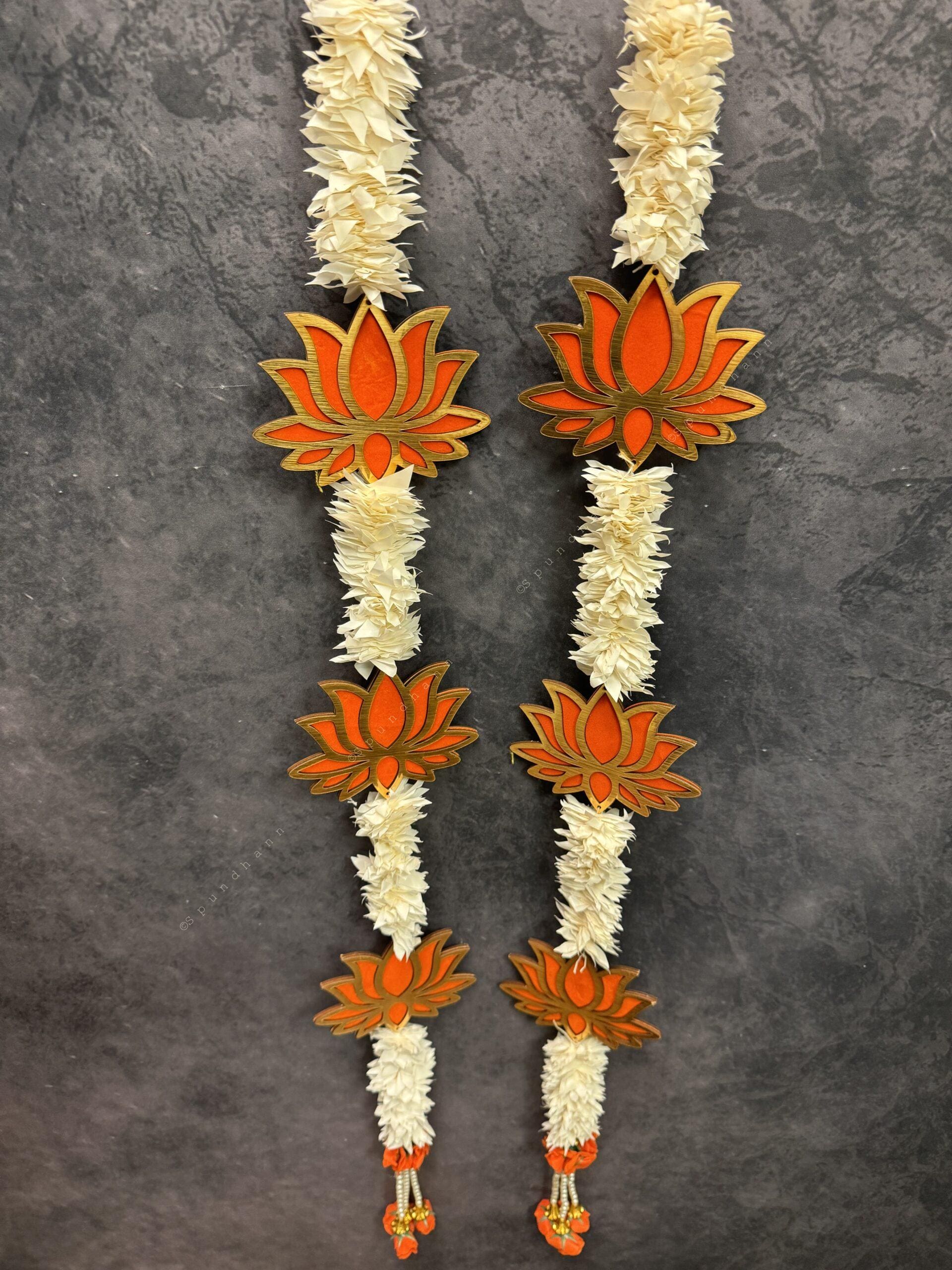 Yellow Chameli, Gota & Pink Lotus Bud Dangler String