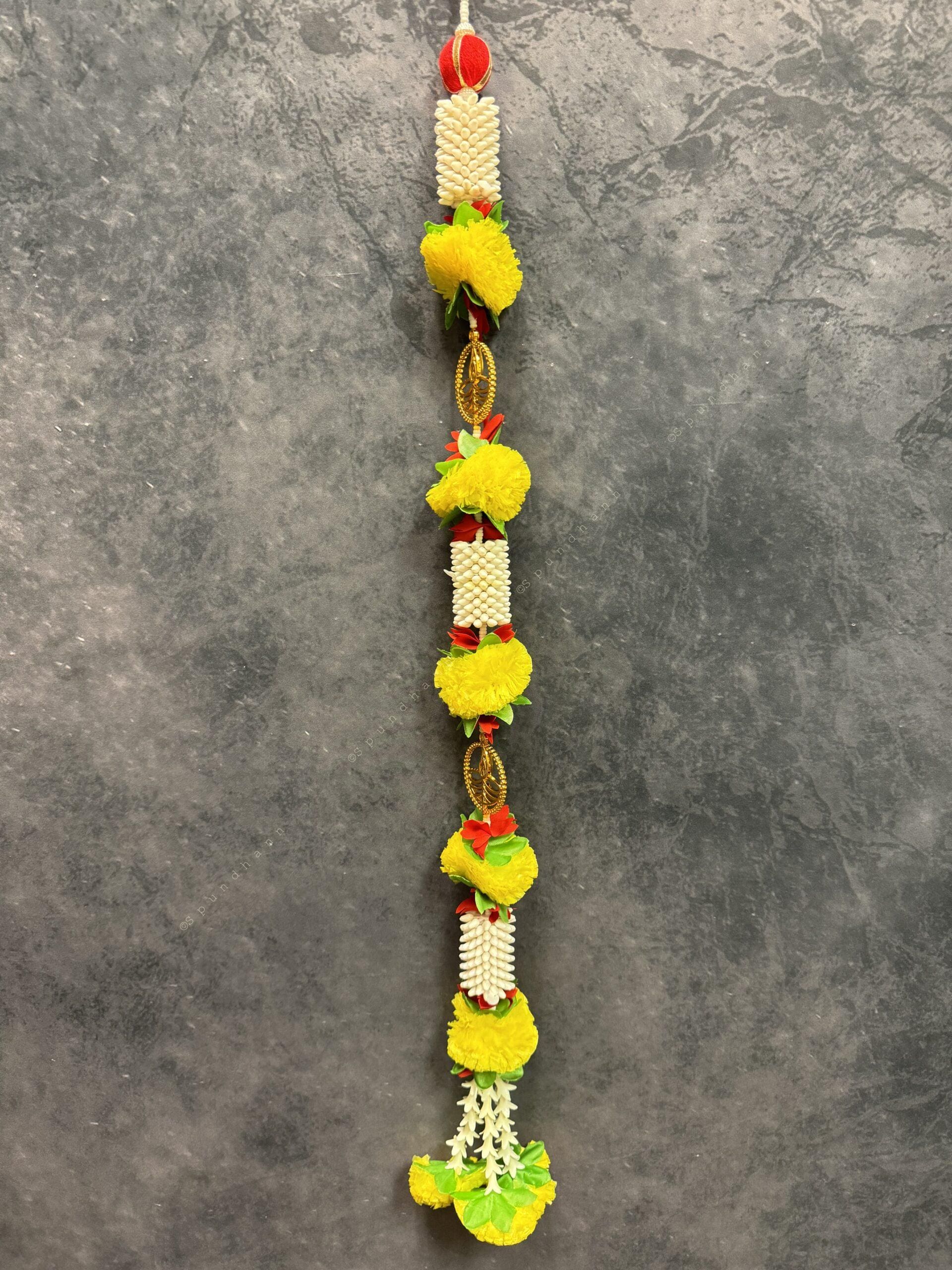 Marigold & Diya Flower Decor with Rajnigandha Tassel