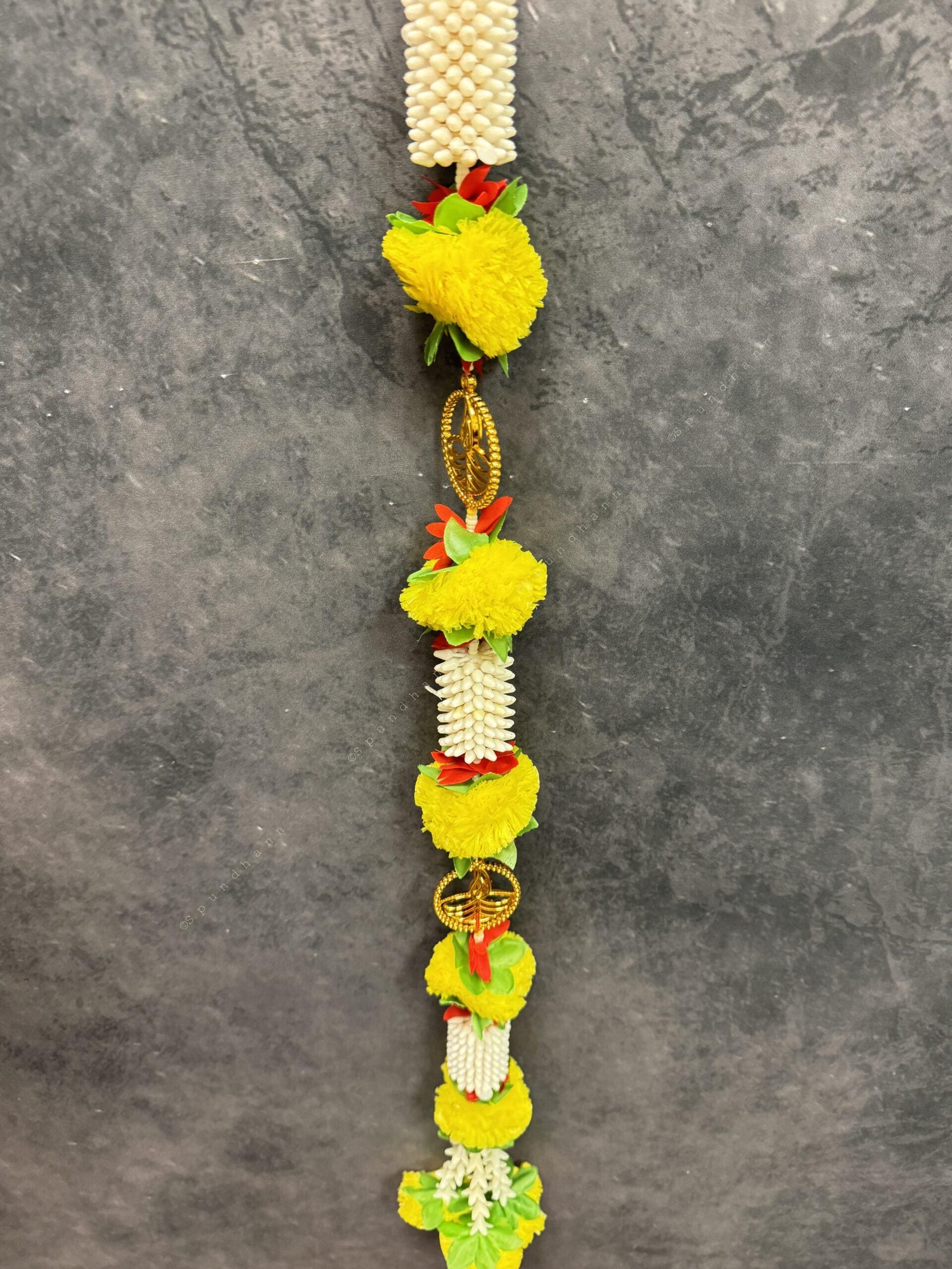 Marigold & Diya Flower Decor with Rajnigandha Tassel