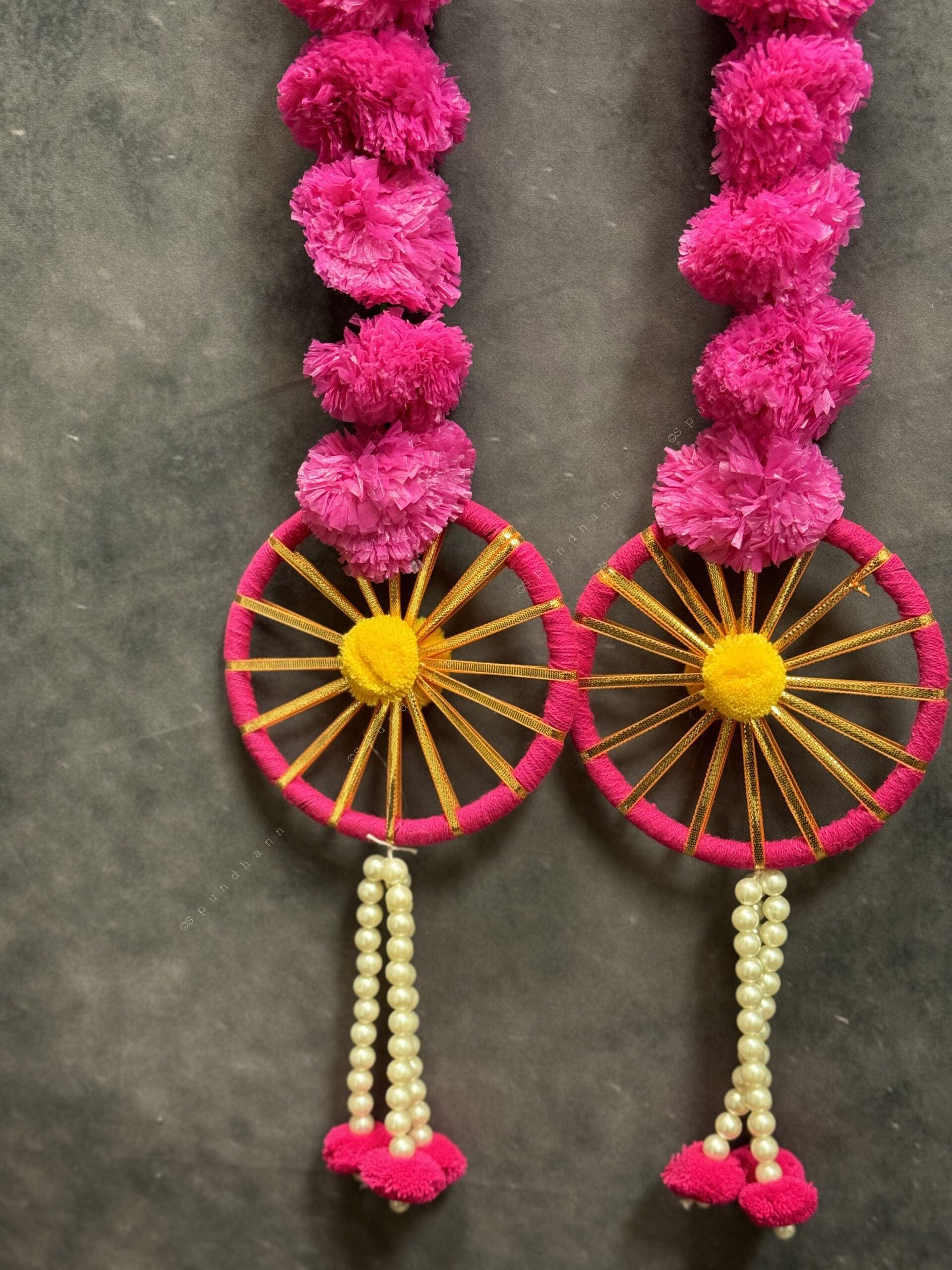 Marigold and Chakri with Pearl Tassel Pair