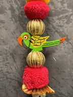 Wooden Parrot, Pom Pom Pearl Dangler