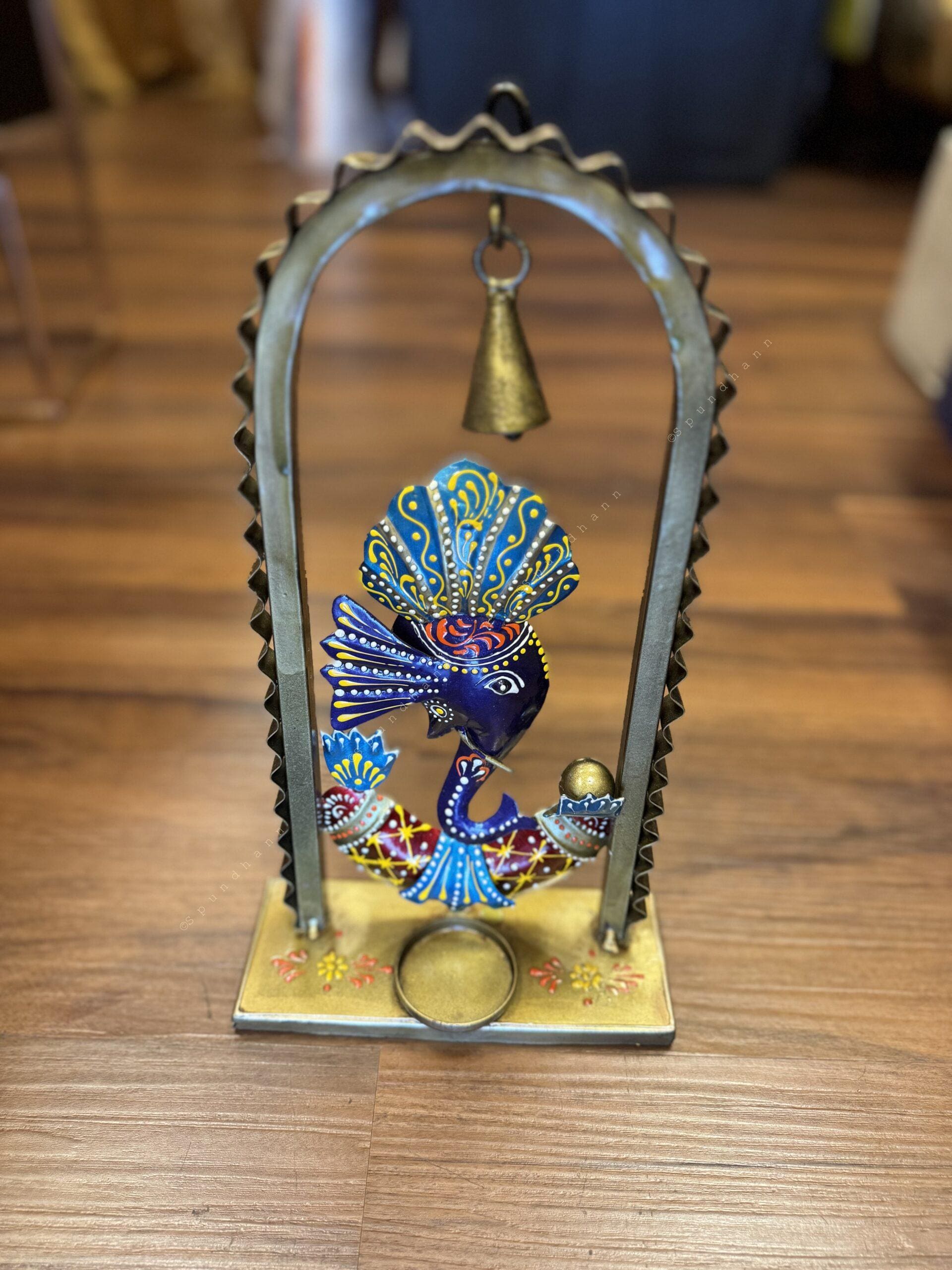 Framed Standing Ganesha with Bell Tea Light