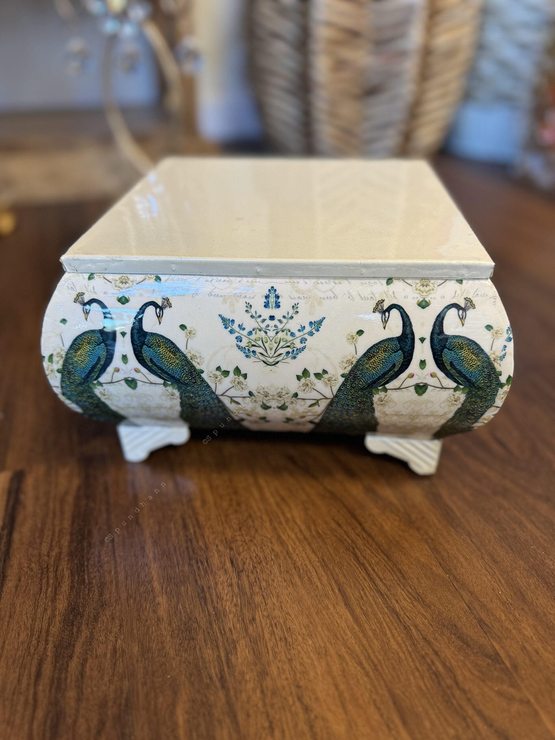 Metal Peacock Art Chowki Stools