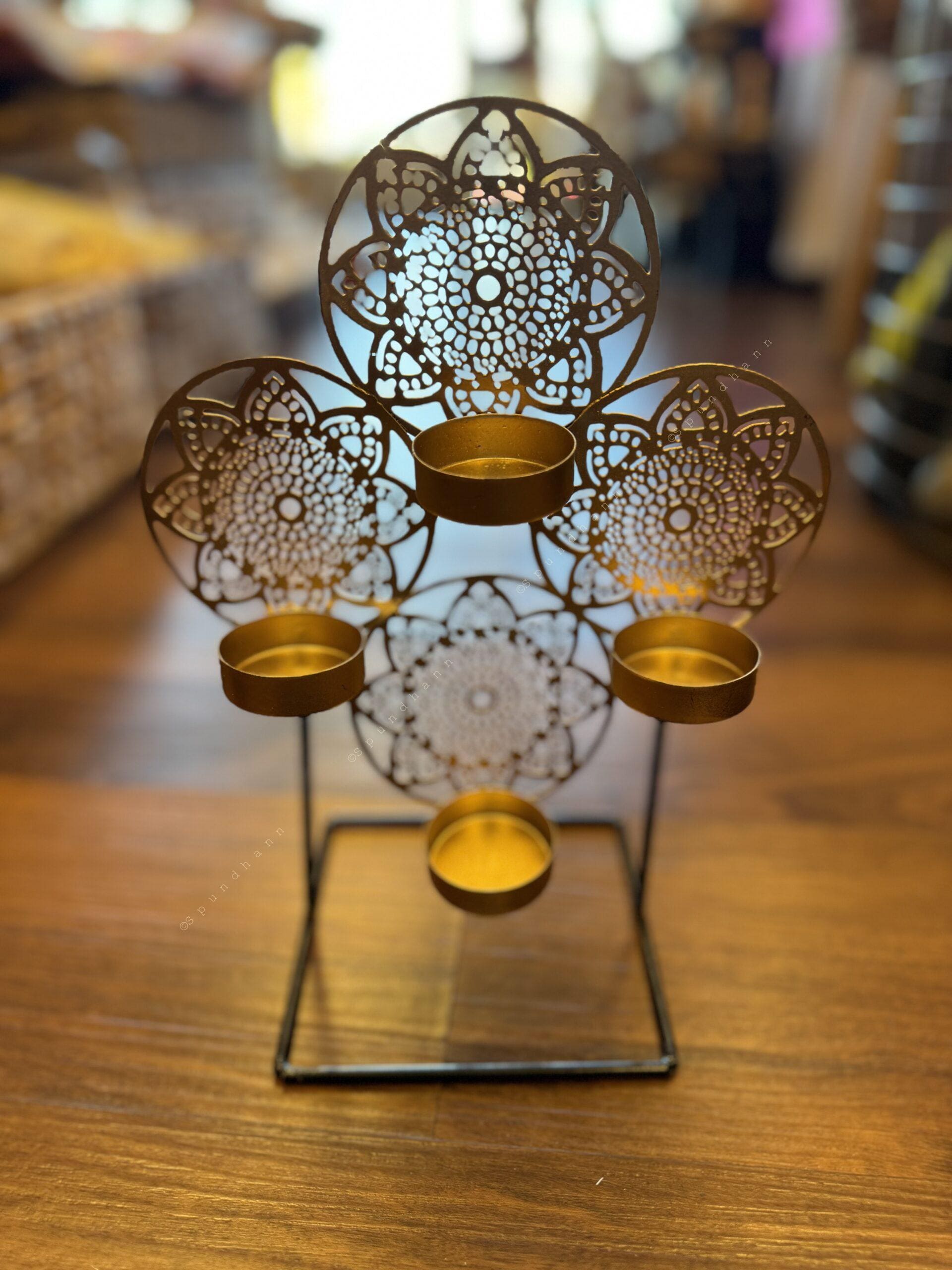 4-Chakri Shadow Tea Light Holder