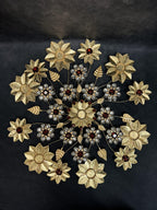 Studded Flower & Cutwork Rangoli with Gem Stones Tea Light Holder