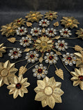Studded Flower & Cutwork Rangoli with Gem Stones Tea Light Holder