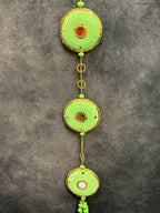 Large Disc & Pom Pom Dangler with Mirror Pair