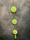 Large Disc & Pom Pom Dangler with Mirror Pair