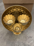 Standing Urli with 3-flower Pattern Tea Lights