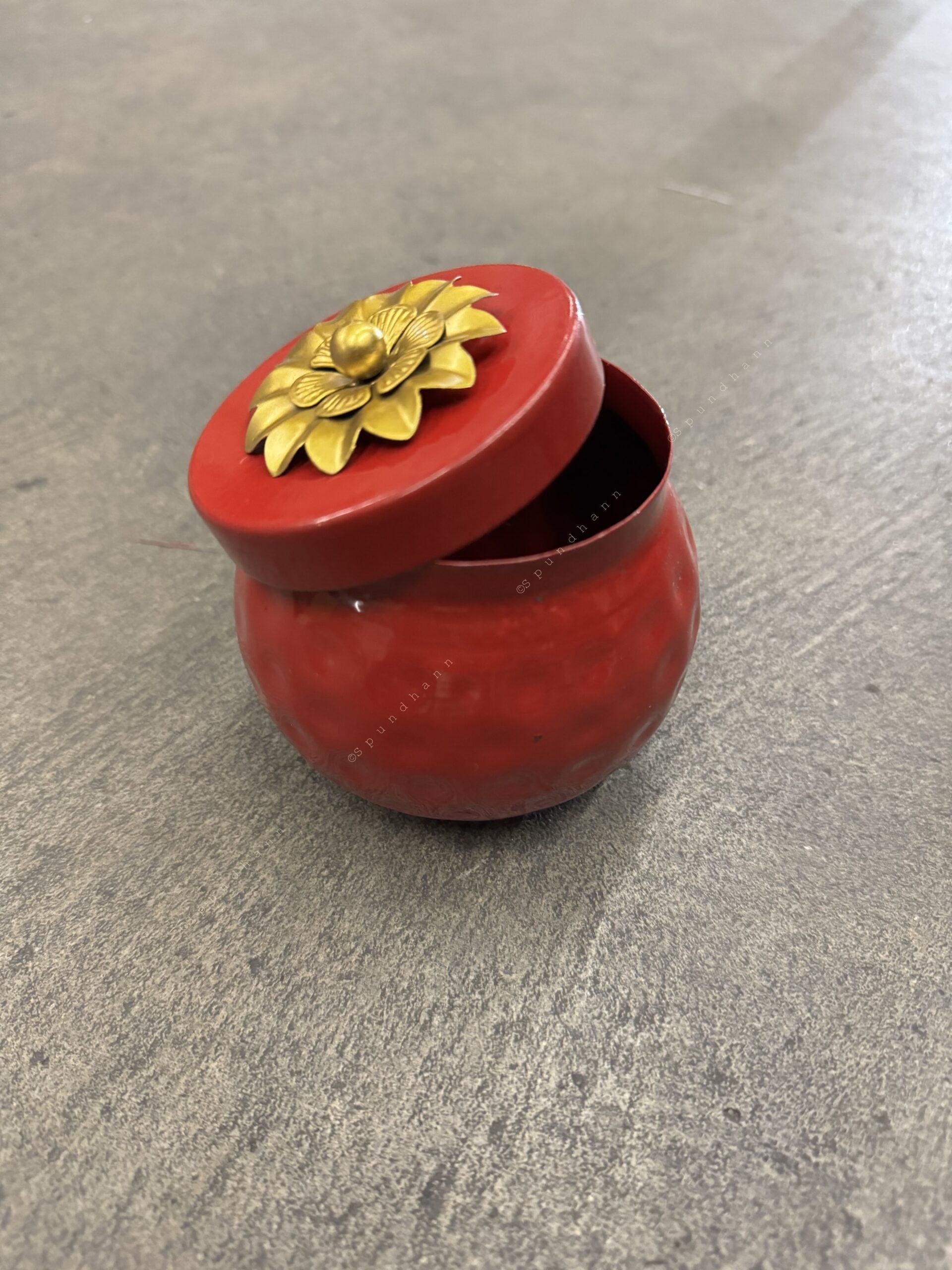 Solid Color hammered finish Matka Shape Canister