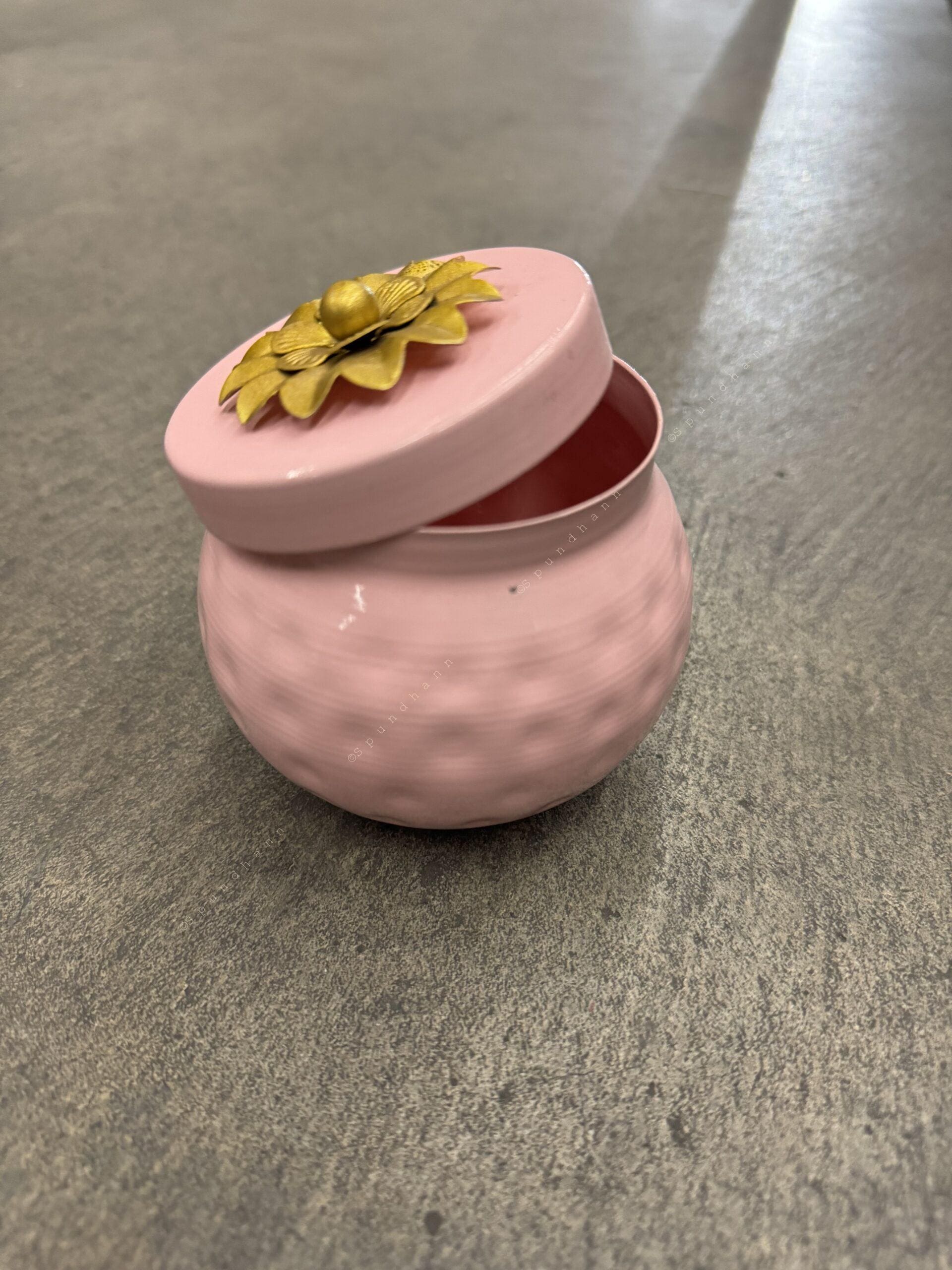 Solid Color hammered finish Matka Shape Canister