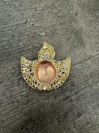 Diya Shape Tealight Holder With Mirror Work (Gold)