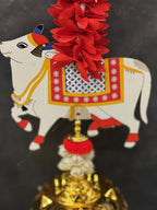 Chameli String With Cow, Bell and Pearl hanging Pair