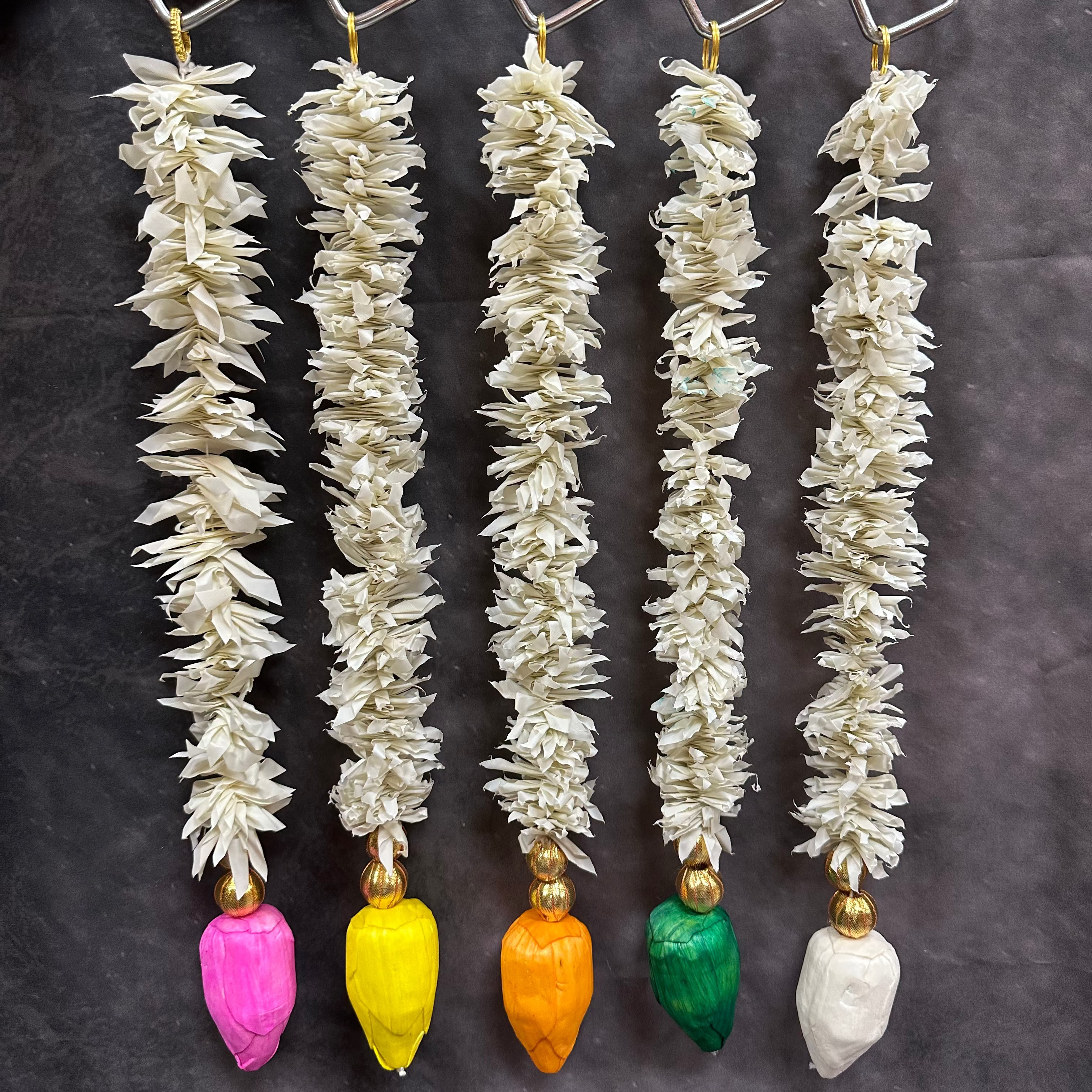 Chameli & Yellow Shola Wood Lotus Buds Garland Strings