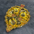 Gold Plated 3-Cup Kumkum Chandan Tray