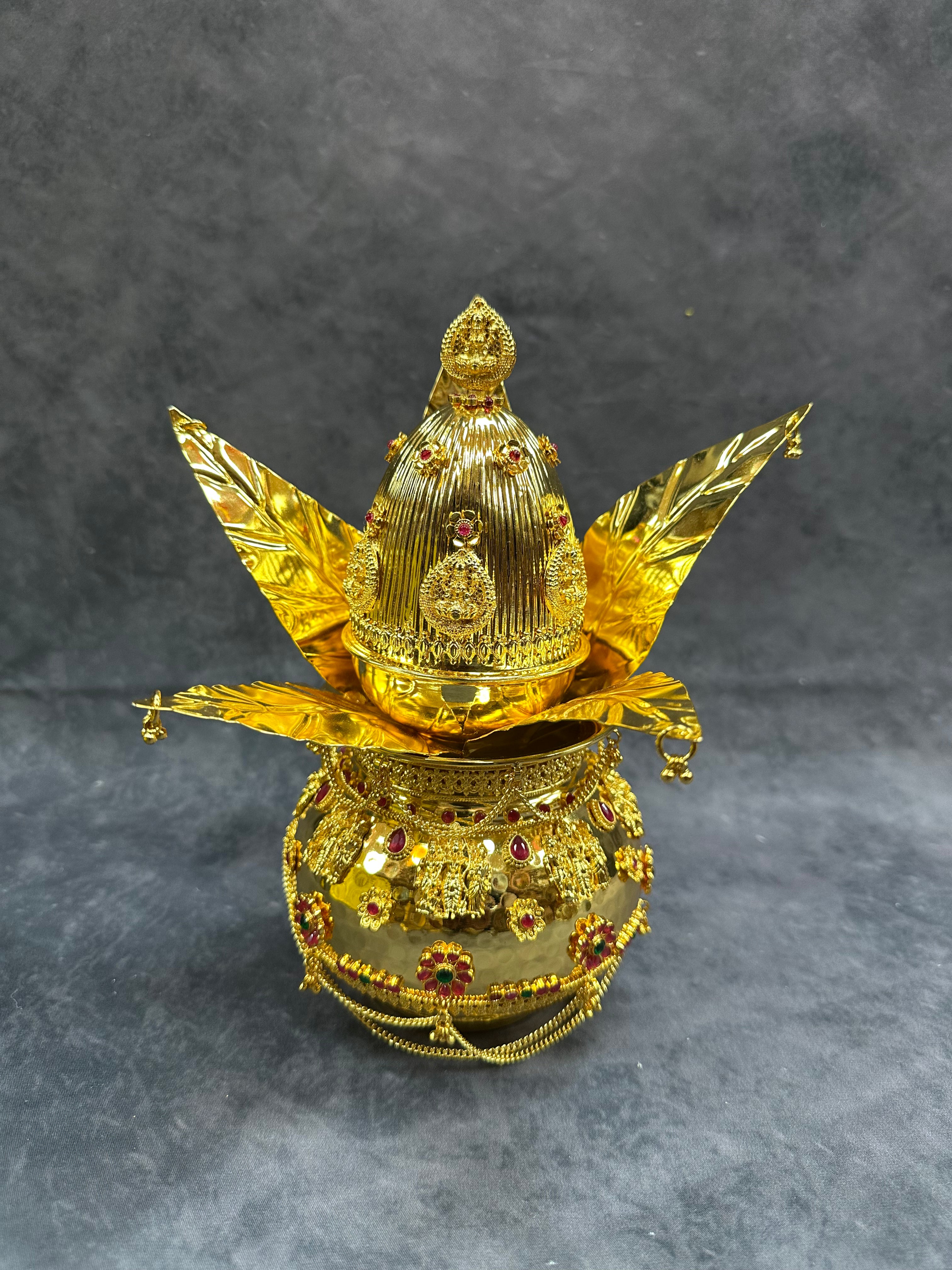 Gold Plated Ornamental Crown Kalash Topper