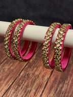Studded Thin Colorful Bangle Pack of 4