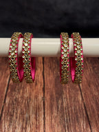Studded Thin Colorful Bangle Pack of 4