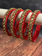 Studded Thin Colorful Bangle Pack of 4