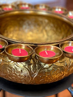 Traditional Brass Urli with Tea Light Holders