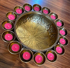 Traditional Brass Urli with Tea Light Holders