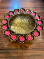 Traditional Brass Urli with Tea Light Holders